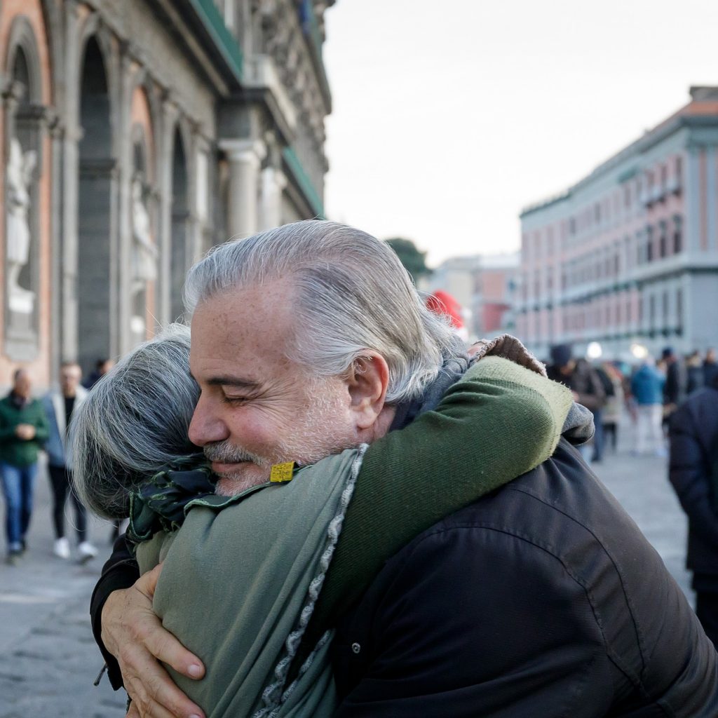 Couple hugging in compassion