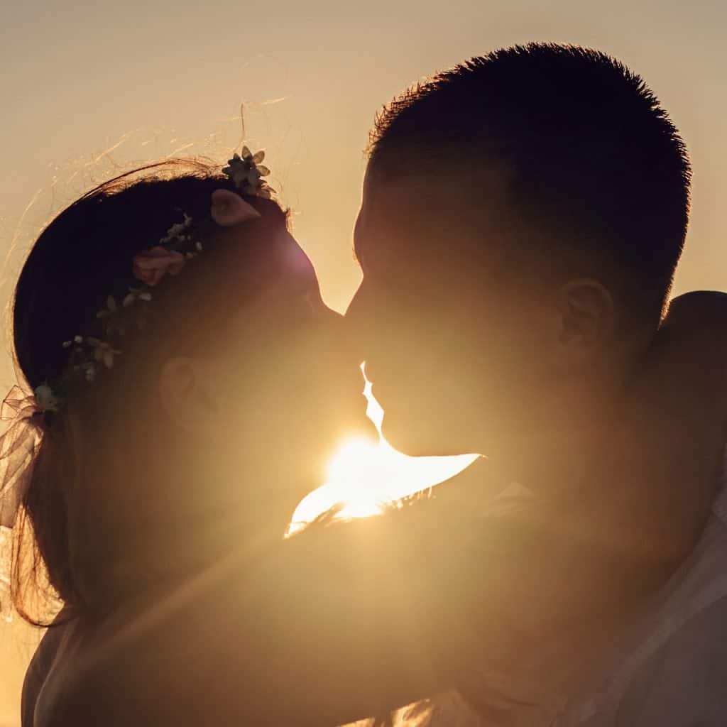 couple in love kissing