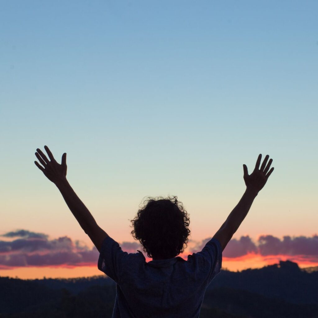 Christian Man Outside Showing Gratitude To God
