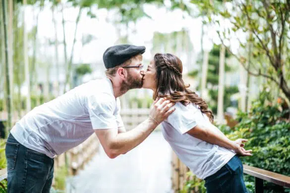 Christian couple dating and kissing Christian couple dating and kissing