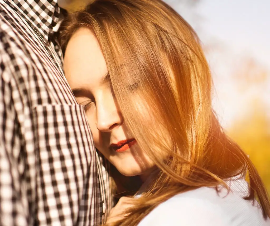 Girl Lay head on boyfriend chest