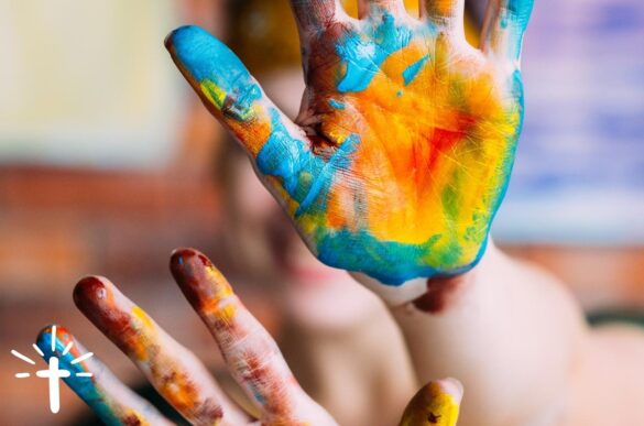 Christian Woman Doing Hand Painting