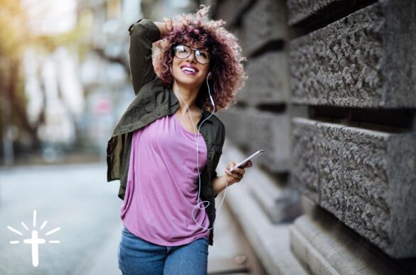 Christian Woman Listening To Music Christian Woman Listening To Music