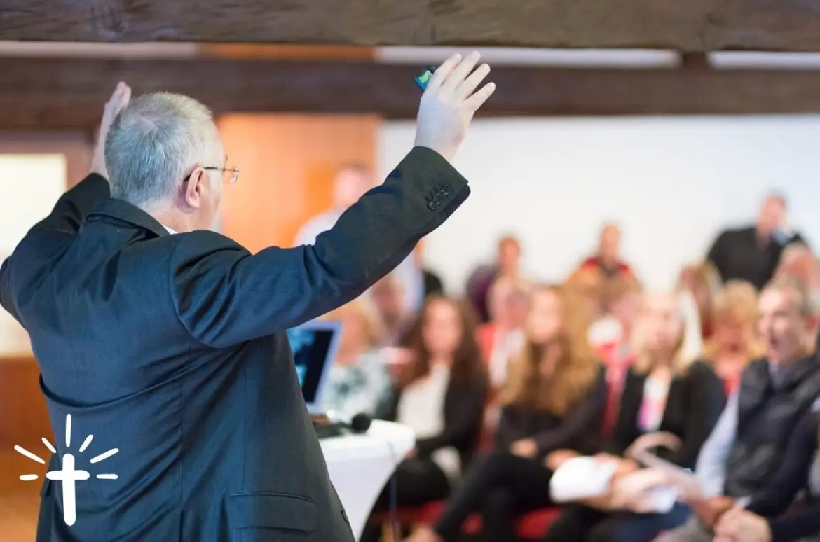 Man Preaching To Church