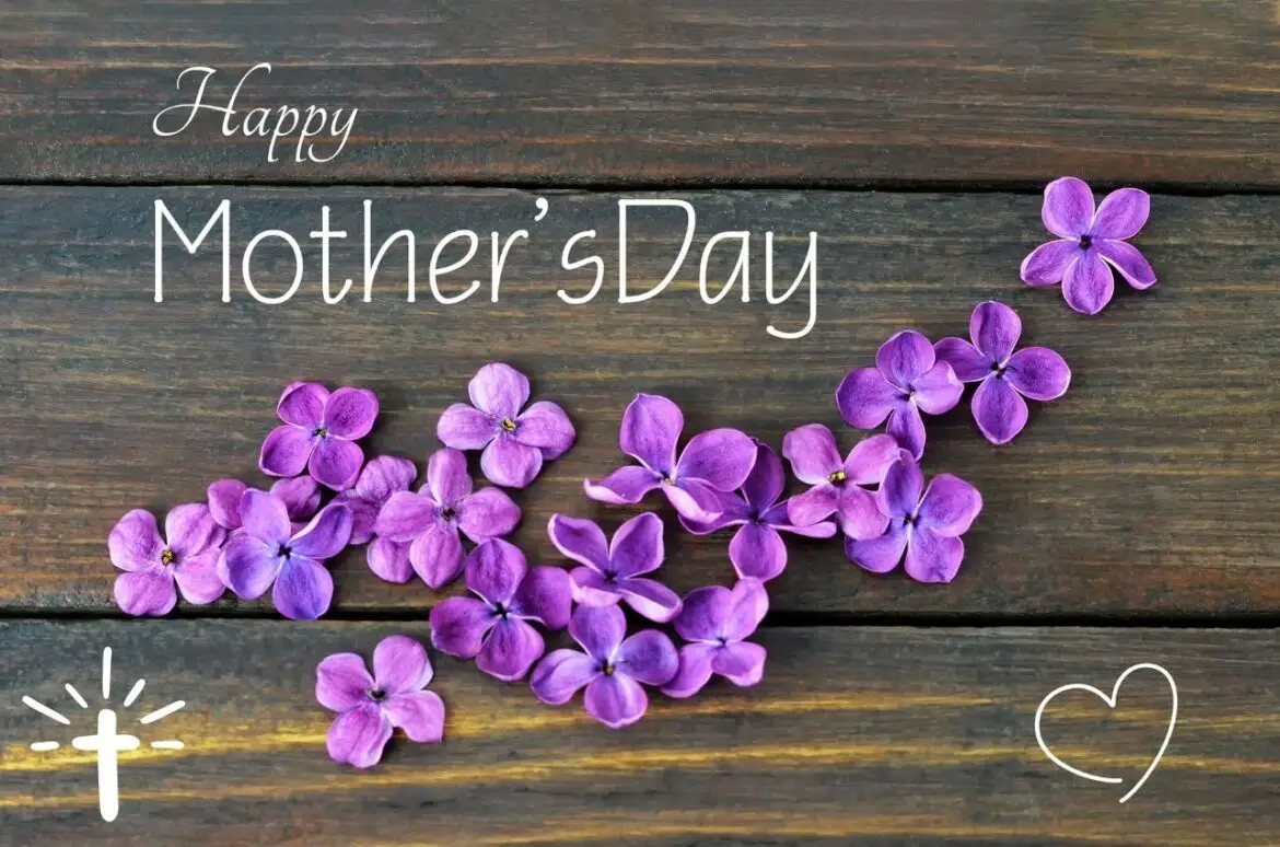 Mother's Day Sign With Flower on Table