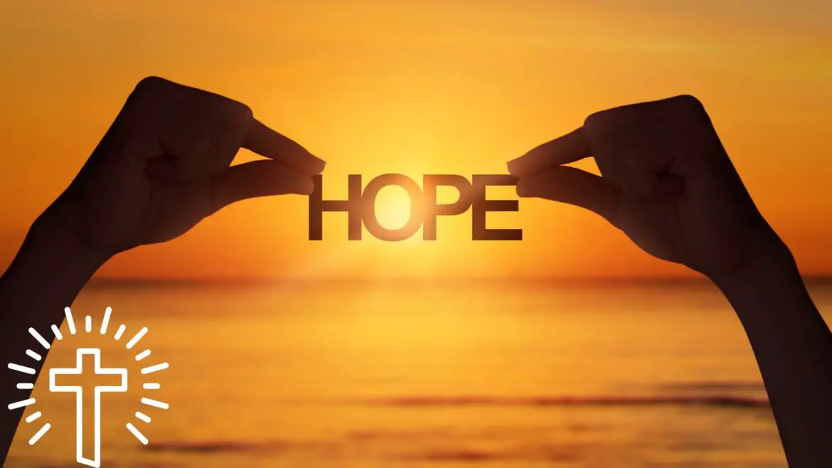 Two Hands Holding The Word Hope Together
