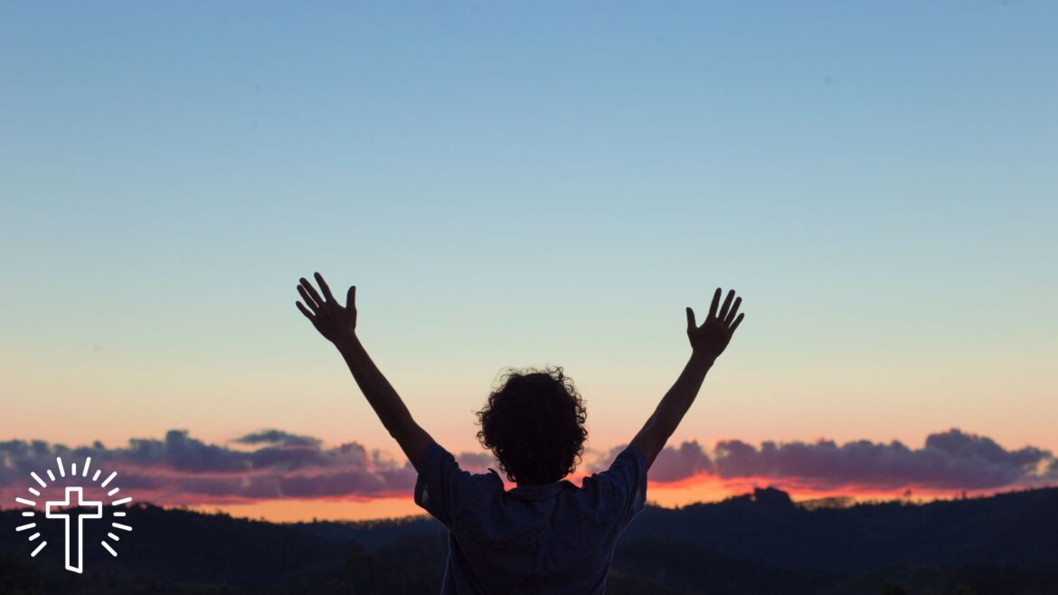 Christian Man Outside Showing Gratitude To God Christian Man Outside Showing Gratitude To God