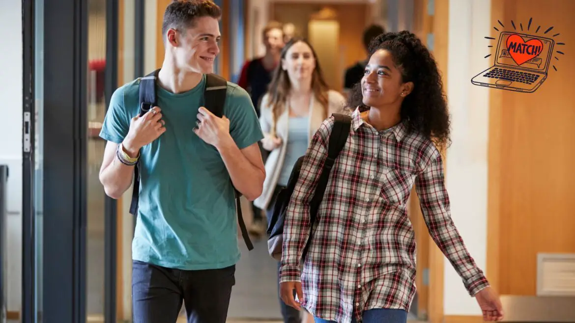 College Christian Couple Looking At Each Other
