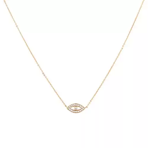 Dainty Evil Eye Gold Necklace for Women